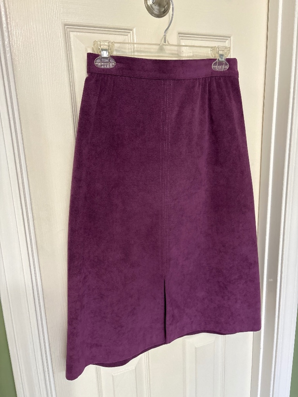 Handmade suede A-line skirt
